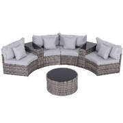 4 seater outdoor sofa set 7pcs table chair set garden rattan patio furniture
