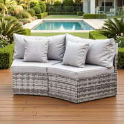 Outdoor Rattan Sofa Set 2 Piece Patio Chairs | EXTG