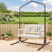 2-Seater Outdoor Swing Chair White Wood | EXTG