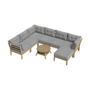 8PCS Outdoor Sofa Set Lounge Setting Table Chair - Grey