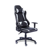 Executive Gaming Office Chair Racing Computer PU Leather Recliner Silver