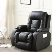 Recliner Massage Chair PU Leather Lounge Sofa Heated Armchair Black