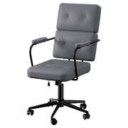 Contemporary Ergonomic Office Chair Computer PU Grey - Easy Assembly