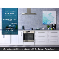 Rangehood BBQ Commercial Alfresco Canopy Stainless Steel 900mm