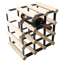 12 Bottle Wooden Wine Rack Natural Wood Colour