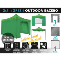 Green Outdoor Gazebo 3 x 3m