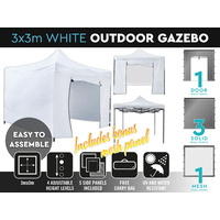 White Outdoor Gazebo 3 x 3m