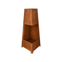 Tardis Square Rustic Fireplace 38 x 38 x 100cm