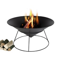 Black Iron Oval Fire Pit 53.5 x 53.5 x 28cm