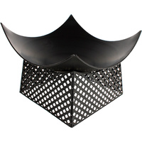 Black Iron Square Fire Pit W/ Stand Small 49X49X36Cm