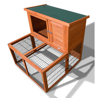 Rabbit Hutch Chicken Coop 2 Storey 100X100X100Cm