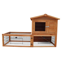 Rabbit Hutch Chicken Coop 2 Storey 155X60X90Cm