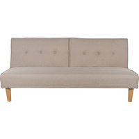 Scandi Linen Look 3 Seater Sofa Bed Beige