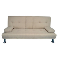 Hela Linen Look 3 Seater Sofa Bed Light Beige