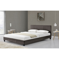 Kaapo King Size Bed Frame Espresso Melange Fabric 203 x 183 x 89cm