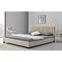 Saba King Size Fabric Bed Sand 183 x 203cm