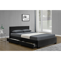 Abbey Queen Size Black 4 Drawers Storage Bed 203 x 153 x 89cm
