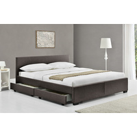 Abbey Queen Size Espresso Melange texture 4 Drawers Storage Bed 203 x 153 x 89cm