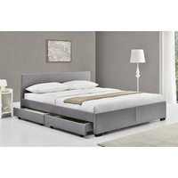 Abbey King Size Grey Melange texture 4 Drawers Storage Bed 203 x 183 x 89cm