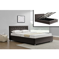 Harlo Queen Size Gas Lift Fabric Espresso 152 x 203cm
