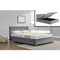 Harlo Queen Size Gas Lift Fabric Grey 152 x 203cm