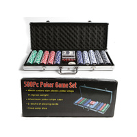 500 Chips Poker Card Game Play Set wiith Aluminium Carry Case