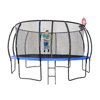 14ft/427cm Trampoline with Ladder and Basketball Hoop
