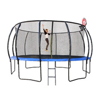 16ft/488cm Trampoline with Ladder and Basketball Hoop