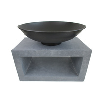 Cement Firebowl On Console D50 Rectanguler 64 x 36 x 36cm