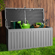 Outdoor Storage Box 270L Container Lockable Garden Bench Tool Shed Grey