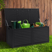 390L Outdoor Storage Lockable Box Weatherproof Garden Deck Toy Tools Shed