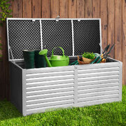 Outdoor Storage Box 390L Container Lockable Garden Bench Tools Toy Shed Black