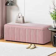 Luxurious Velvet Storage Ottoman: Organize with Style Pink