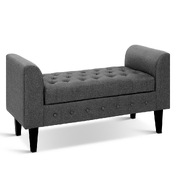  Fabric Storage Ottoman - Grey