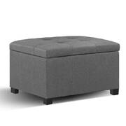 Storage Ottoman Blanket Box Fabric Foot Stool Rest Chest Couch Bench Toy Grey