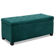 Storage Ottoman Blanket Box Velvet Foot Stool Rest Chest Couch Toy Green