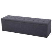  Storage Ottoman Blanket Box Linen Foot Stool Rest Chest Couch Grey