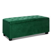 Storage Ottoman Blanket Box Velvet Foot Stool Rest Chest Couch Toy Green