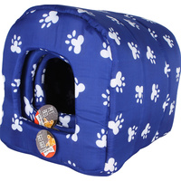 Set of 3  Pet House Padded Foam Blue or Brown
