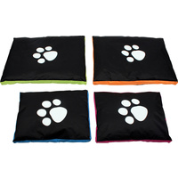Set of 2 Sizes Durable Pet Beds Oxford Paw Rectangle