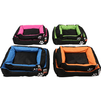Square Pet Bed Oxford Paw with Side Set of 2 Sizes