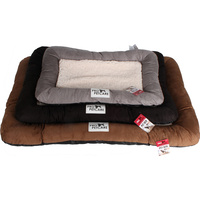 Set of 3 Pet Bed Microfibre Sherpa Top S 55 x 36 x 5cm  M 70 x 47 x 6cm L 86 x 57 x 7cm