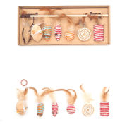 Cat Toy Interactive Feather Teaser Wand Stick Wire Bird