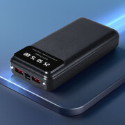 20000mAh Portable Power Bank Fast Charger for Phone Black