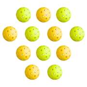 12PC Pickleball Set 40-Hole Durable PE Balls Indoor Outdoor Green/Yellow