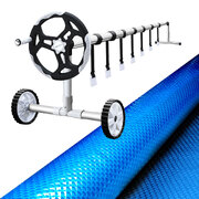 Pool Cover 500 Micron 10x4m Swimming Pool Solar Blanket 5.5m Roller Blue