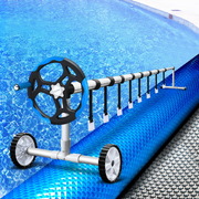 Efficient Solar Pool Cover: Roll-Up Wheel System for 7X4M Pools