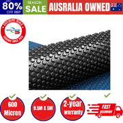 Pool Cover 600 Micron 9.5x5m Swimming Pool Solar Blanket Blue Black
