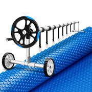 Pool Cover 600 Micron Solar Heat 9.5x5m Blanket w/ 5.55m Roller Blue