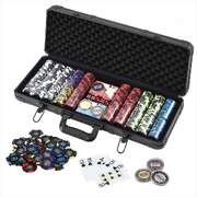 500PC Poker Chip Set 14g Casino Gambling Party Game With Dice & Cards